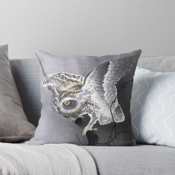 Item preview, Koson Ohara - Owl and crescent Moon designed and sold by ArtExpression.