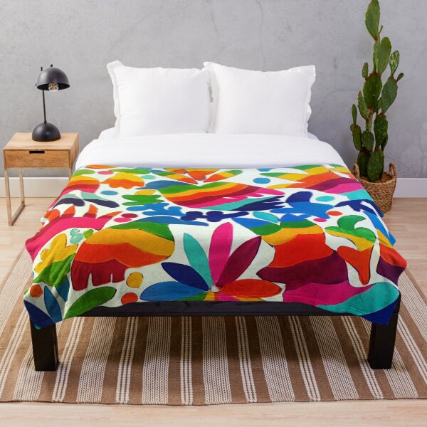 Mexican Otomi Colors Throw Blanket