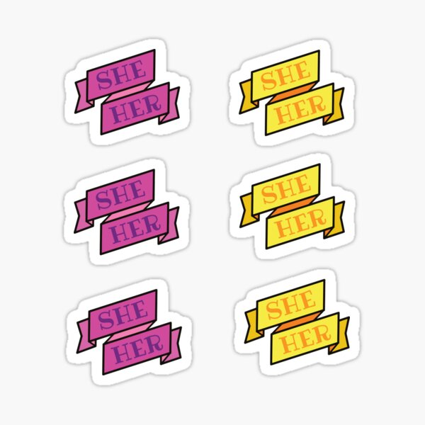 Vista previa del artículo con la obra «Ella / Su pronombre Pack!», diseñado y vendido por zellerpress.