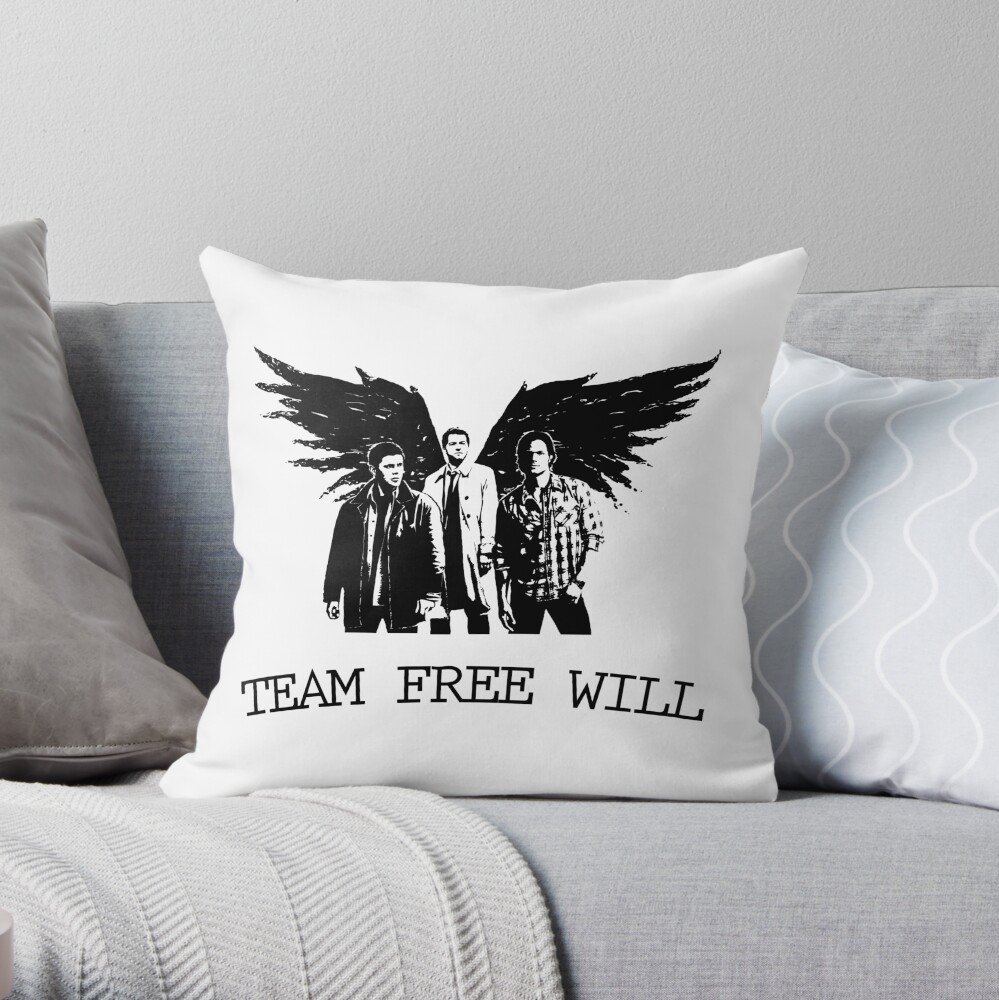 Team Free Will Supernatural Throw Pillow