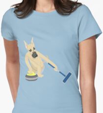Deutsche Dogge Curling Tailliertes T-Shirt für Frauen