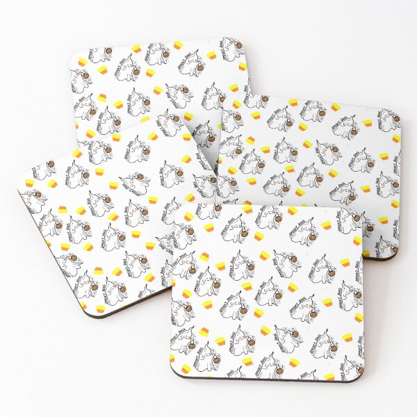 Item preview, Ghost and Candy Corn Halloween Wallpaper designed and sold by RainbowPandas.