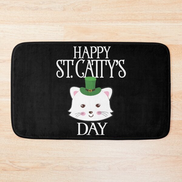 Item preview, Happy St Cattys Day Cute Irish Patricks Day Cat print designed and sold by tronictees.