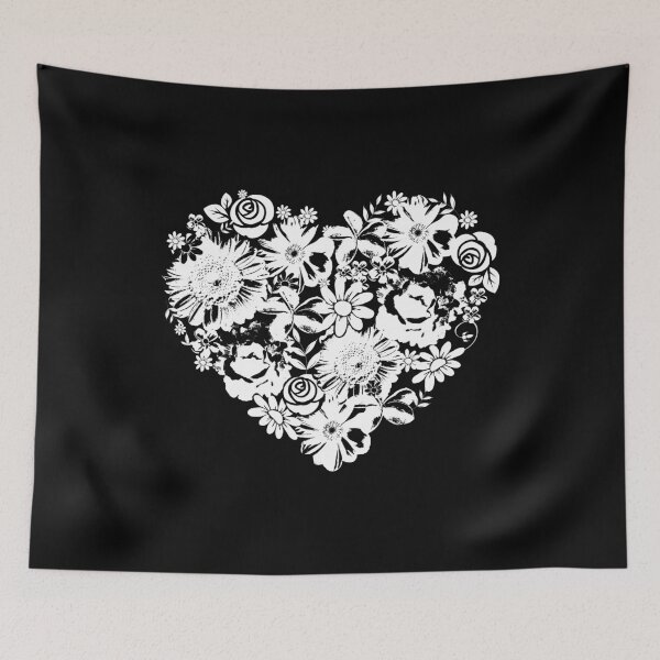 Item preview, Cute White Flower Heart Floral Love graphic print designed and sold by tronictees.