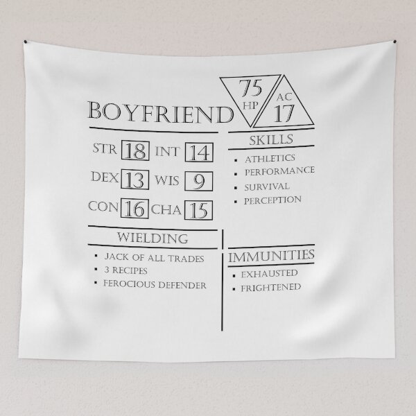 Item preview, Boyfriend Stats - Character Sheet - Black designed and sold by EchoTheBard.