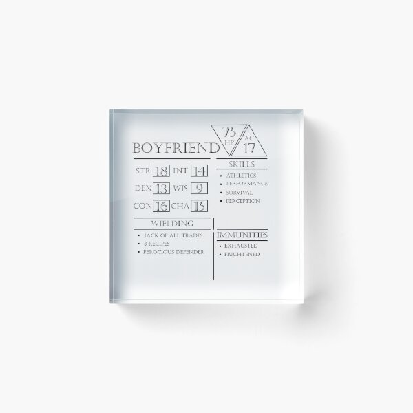 Item preview, Boyfriend Stats - Character Sheet - Black designed and sold by EchoTheBard.