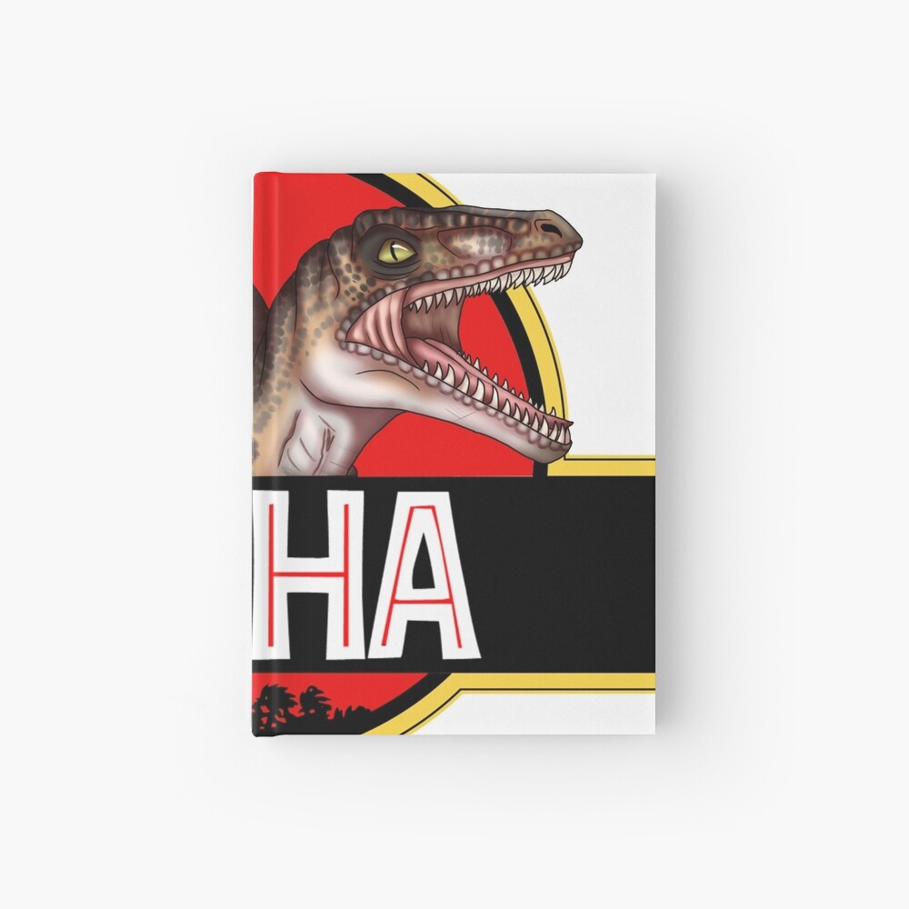 jurassic-park-the-big-one-velociraptor-alpha-logo-journal-for-sale-by-skygalskywalker-redbubble