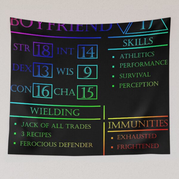 Item preview, Boyfriend Stats - Character Sheet - Rainbow designed and sold by EchoTheBard.