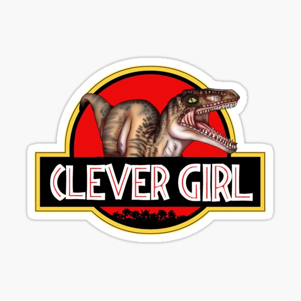 Jurassic Park The big one Velociraptor Clever Girl logo Sticker
