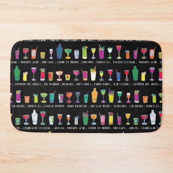 Item preview, ¡Alineadlos! - Patrón de cócteles de la prohibición en negro de Cecca Designs designed and sold by Cecca-Designs.