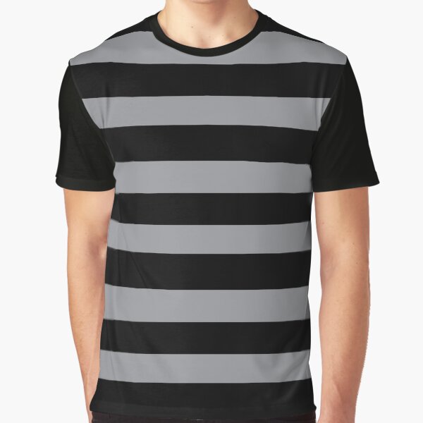 Black and Grey horizontal stripes - Classic striped pattern by Cecca Designs Graphic T-Shirt
