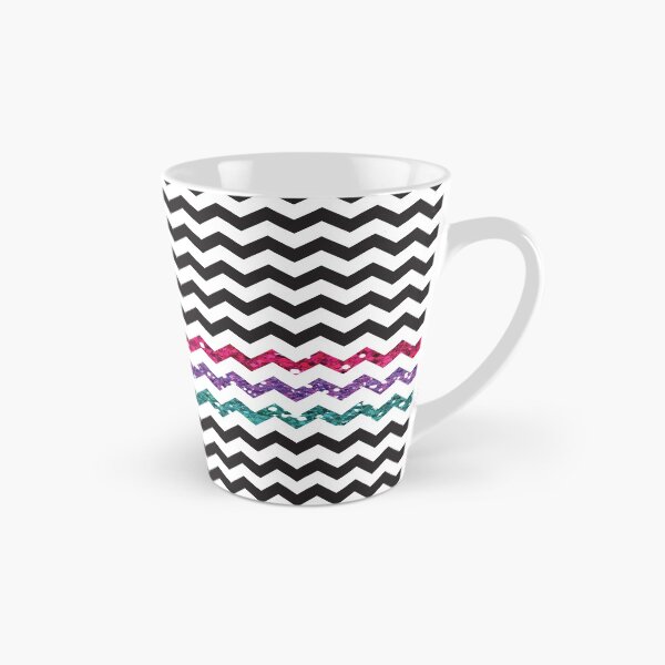 Item preview, Black and White with Pink, Purple, and Turquoise Glitter Look Zig Zag designed and sold by PLLDesigns.