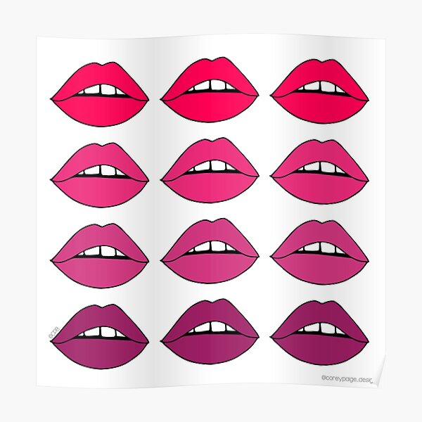 Pink Ombre Lips Poster