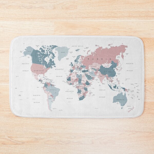 Item preview, Map of the World in Pink and Blue designed and sold by UrbanEpiphany.