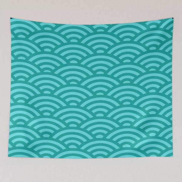 Item preview, Dark Teal and light teal abstract ocean waves  designed and sold by Isha Dibua.