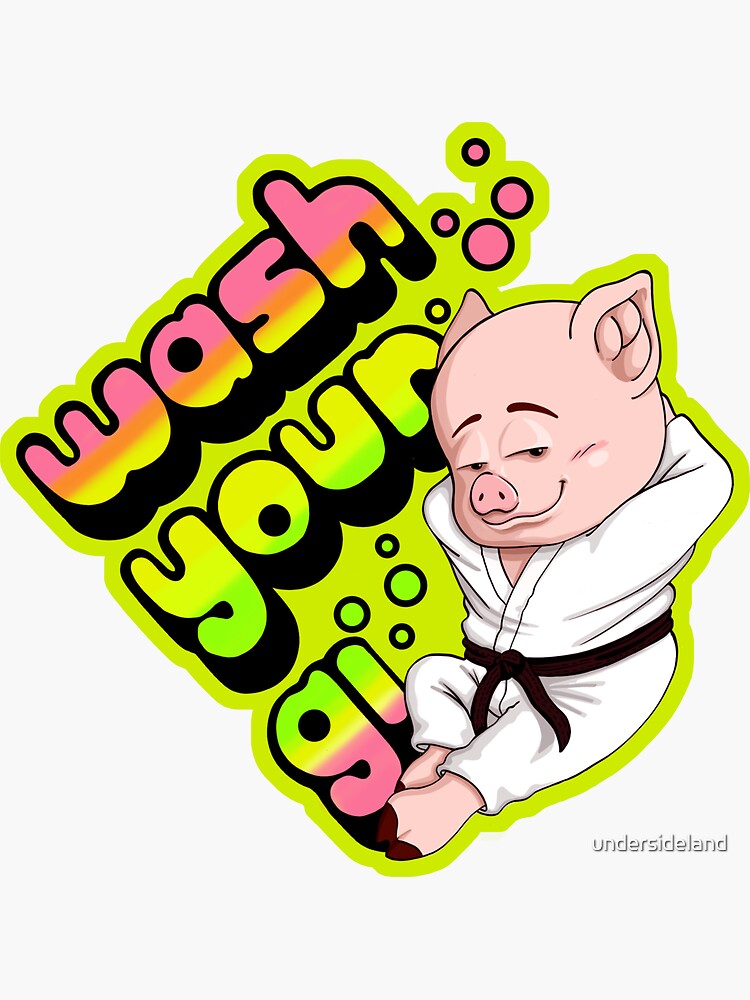 "Wash your gi Piggy jiu jitsu judo " Sticker for Sale by