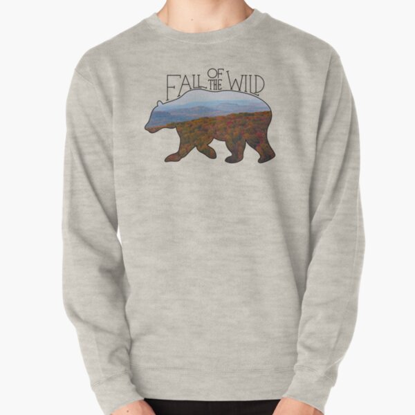 Fall of the Wild Autumn Mountain Wilderness Landscape Bear Silhouette Pullover Sweatshirt