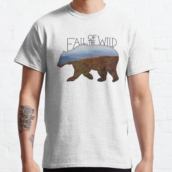 Fall of the Wild Autumn Mountain Wilderness Landscape Bear Silhouette Classic T-Shirt
