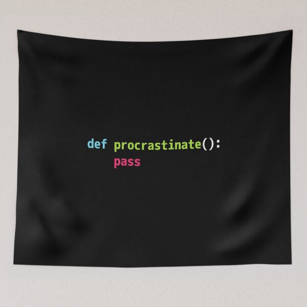 Artikelvorschau, Lustiges Python Programmierer Design def procrastinate pass entworfen und verkauft von geeksta.