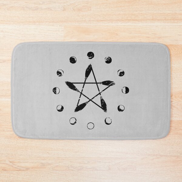Item preview, Moon Phase Broom Pentacle designed and sold by GroveHollow.