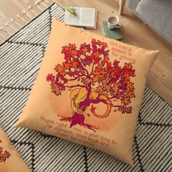 "Not Every Season is For Growing" Fall Dragon Forest Spirit Floor Pillow