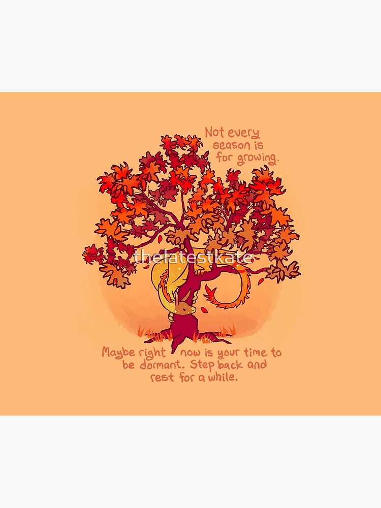 Thumbnail 3 of 3, Tapestry, "Not Every Season is For Growing" Fall Dragon Forest Spirit designed and sold by thelatestkate.