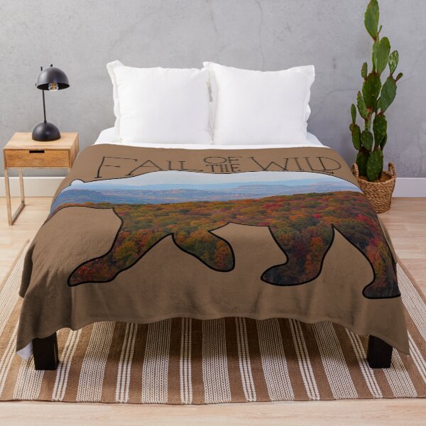 Item preview, Fall of the Wild Autumn Mountain Wilderness Landscape Bear Silhouette On Brown designed and sold by Gsallicat.
