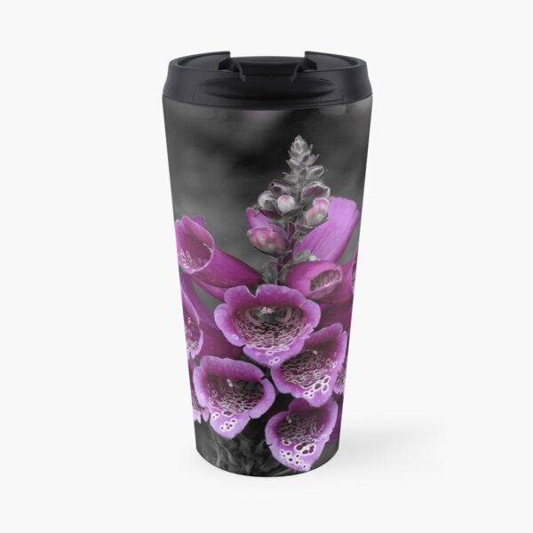 Foxglove On Grey Travel Mug