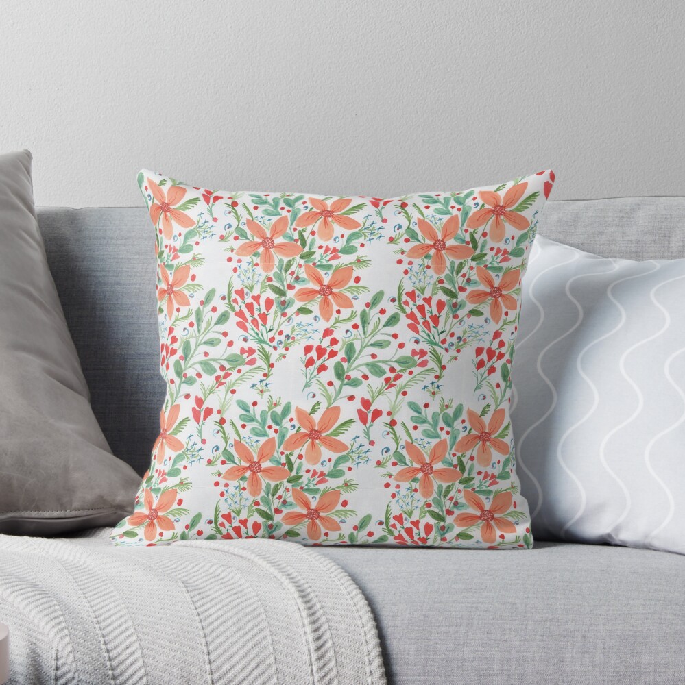 Floral Delights Throw Pillow