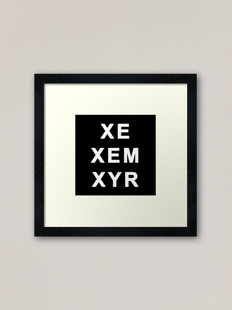 Xe Xem Xyr Gender Identity Pronouns Framed Art Print By Bpcreate Redbubble