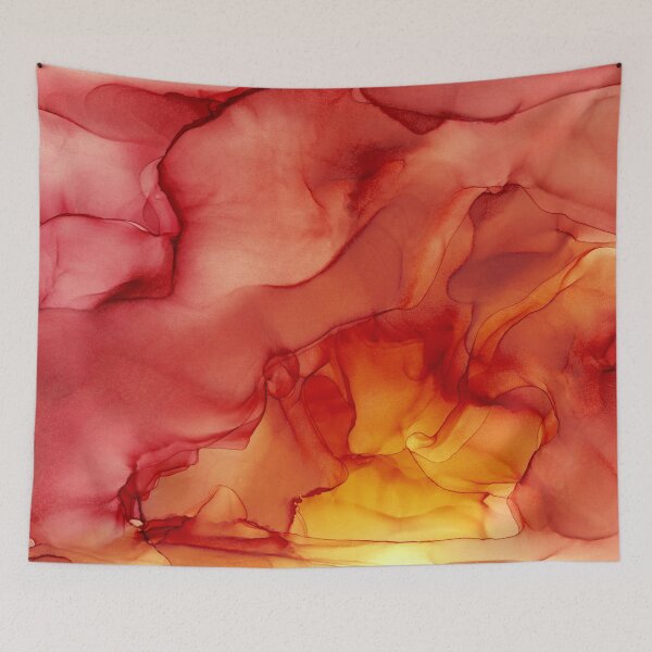 Item preview, Red Sunset Red and Yellow Abstract Ink Painting designed and sold by Olga Shvartsur.