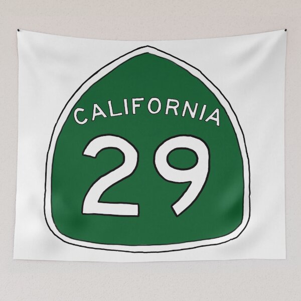 Item preview, Hand Drawn Green California 29 Highway Sign Napa Valley designed and sold by itsrturn.