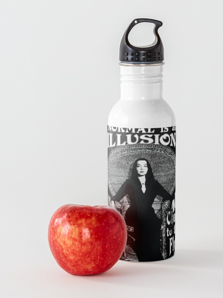 Alternate view of Morticia Addams-"Normal Is An Illusion..." Water Bottle
