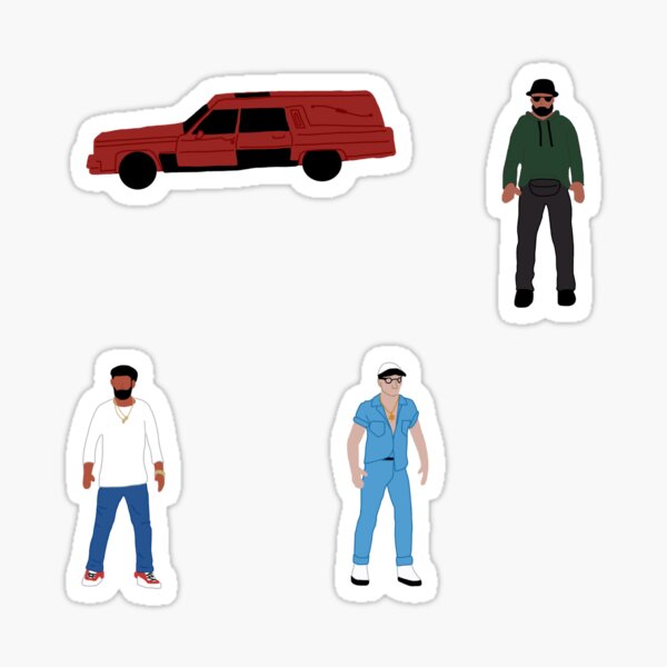Item preview, red hearse sticker pack  designed and sold by wakinguptired.