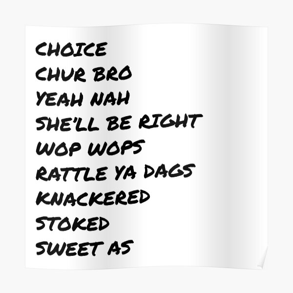 "KIWI SLANG" Poster by KiwiSwag Redbubble