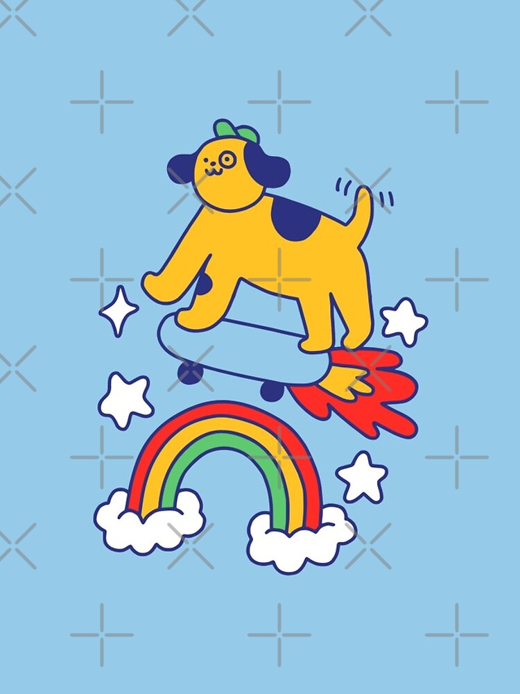 Dog Flying On A Skateboard by obinsun