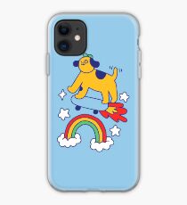 Chien volant sur une planche à roulettes Coque et skin adhésive iPhone