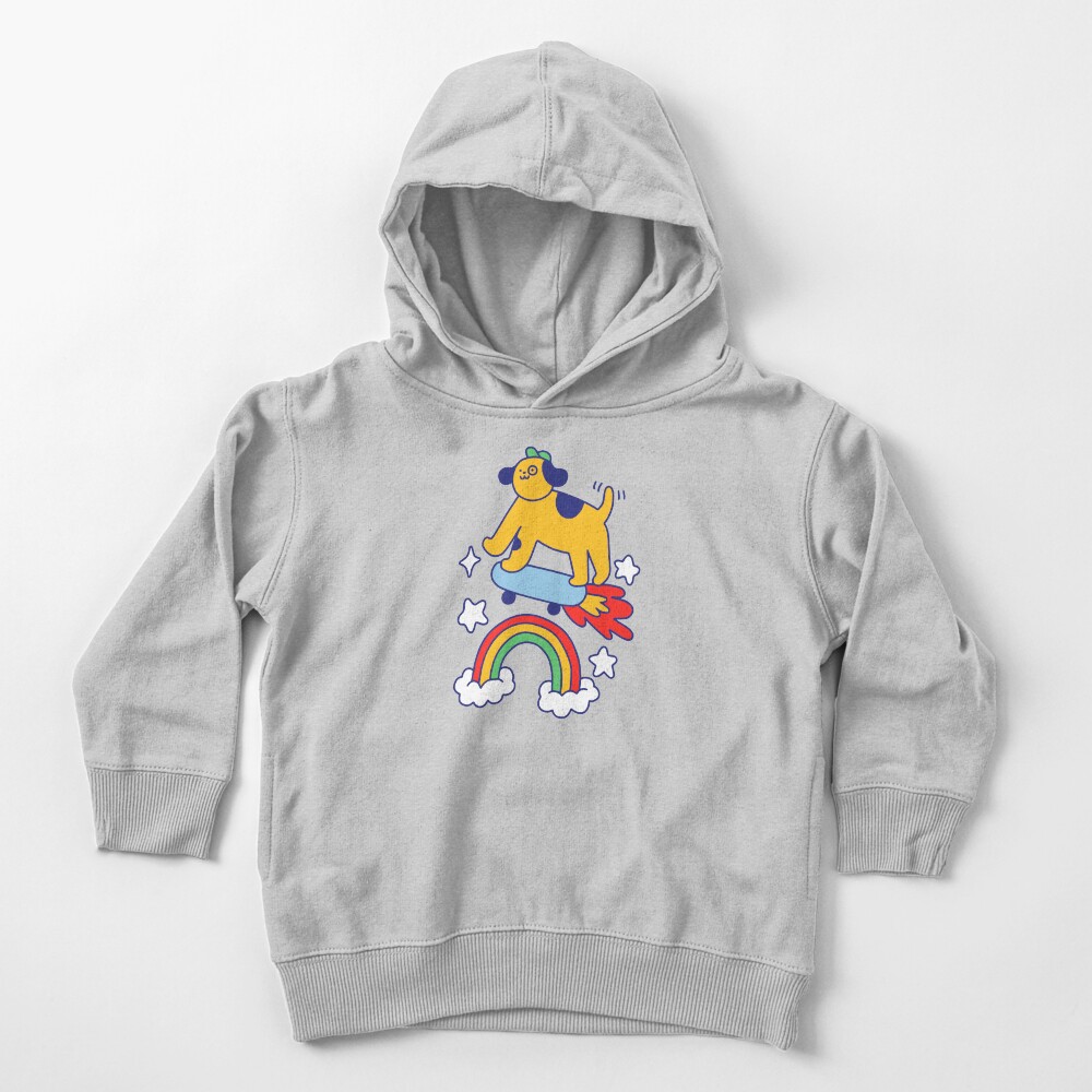 Dog Flying On A Skateboard Toddler Pullover Hoodie