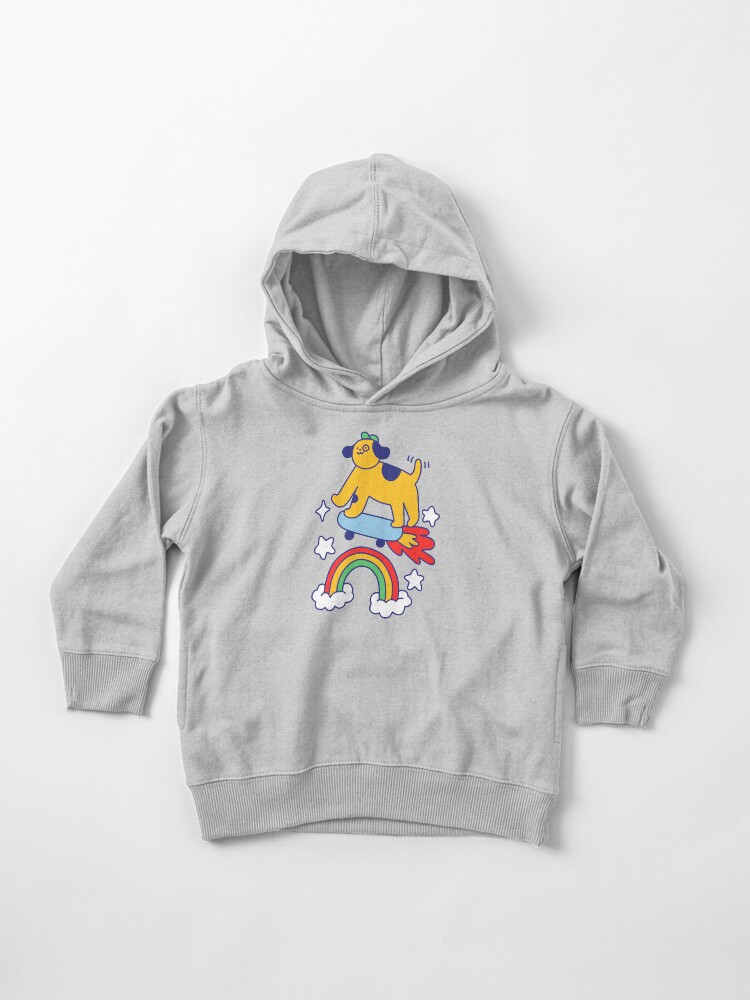 Thumbnail 1 of 5, Toddler Pullover Hoodie, Dog Flying On A Skateboard designed and sold by obinsun.