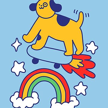 Artwork thumbnail, Dog Flying On A Skateboard by obinsun