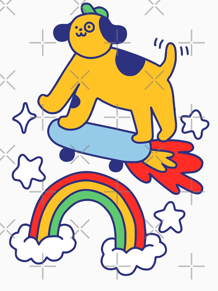 Dog Flying On A Skateboard by obinsun