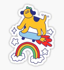 Hund, Der Auf Ein Skateboard Fliegt Sticker