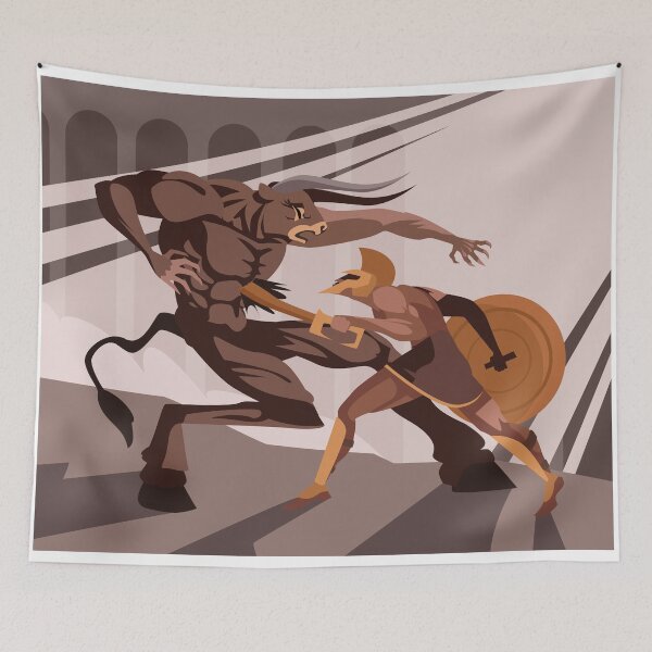 Item preview, theseus killing the minotaur greek myth designed and sold by matintheworld ( delcarmat ).