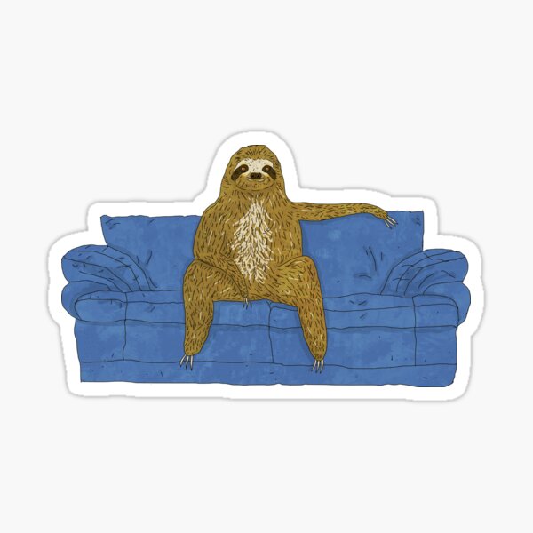 Sloth Sitting On A Couch Sticker