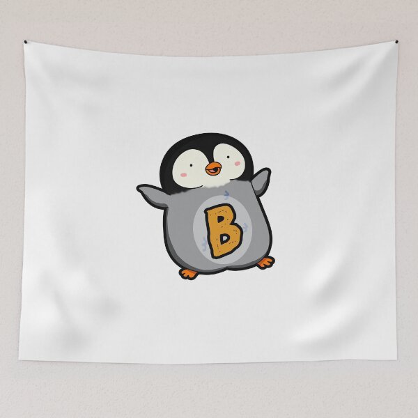 Artikelvorschau, Alphabet Buchstabe B glücklich watschelnden Pinguin entworfen und verkauft von kidsmonogram.