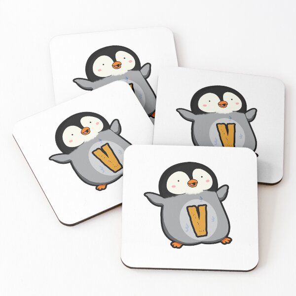 Artikelvorschau, Glücklicher watschelnder Pinguin des Alphabet-Buchstabe-V entworfen und verkauft von kidsmonogram.