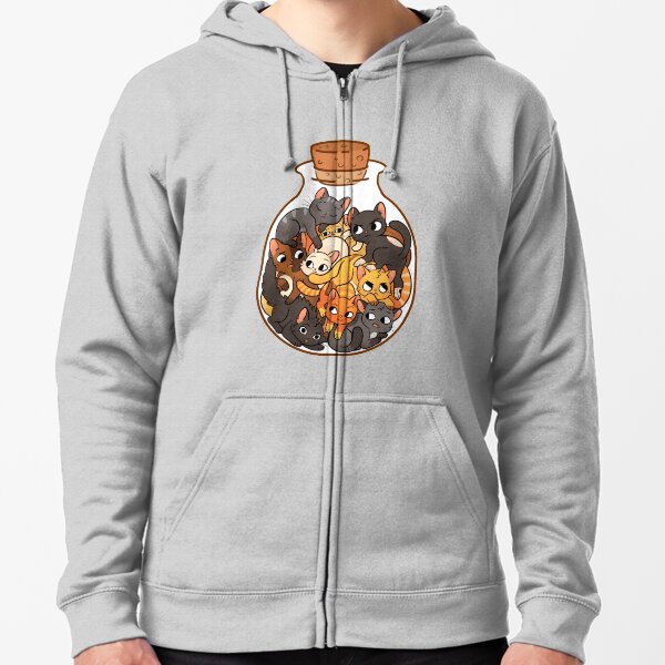 Bottle of Cats Zipped Hoodie