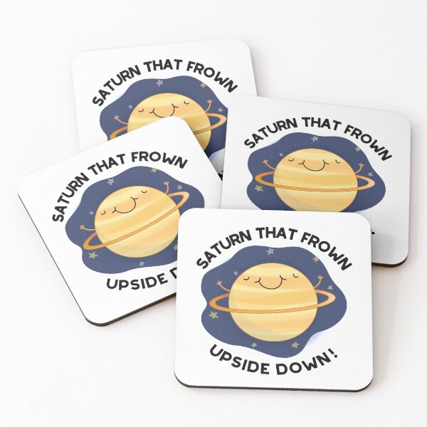 Item preview, Saturn That Frown Upside Down Funny Planet Puns  designed and sold by punnybone.