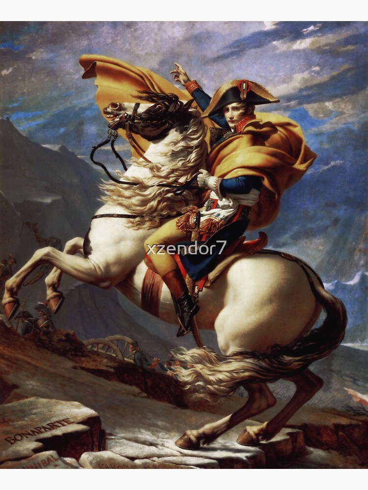 Pegatina «Napoleón cruzando los Alpes por Jacques Louis David Old