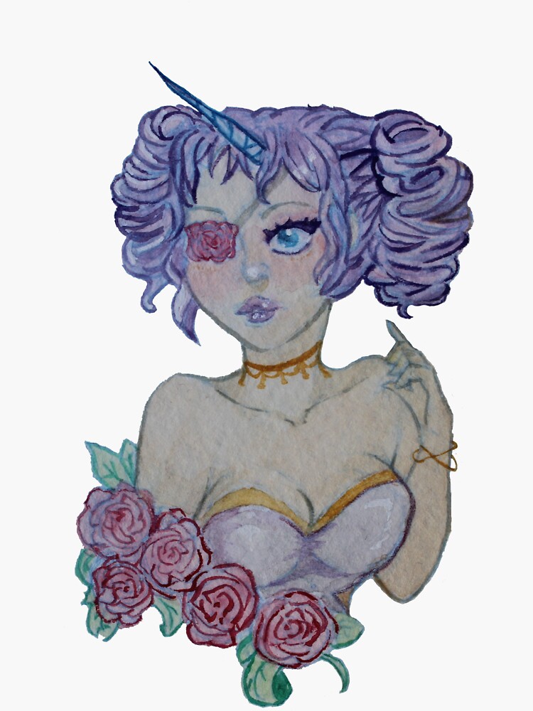 "Cute Unicorn Girl sticker" Sticker by Jooniiper Redbubble
